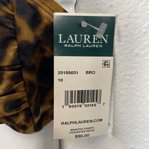 NWT Lauren Ralph Lauren Tiger Print Bikini Top Size 10 - Picture 3 of 4